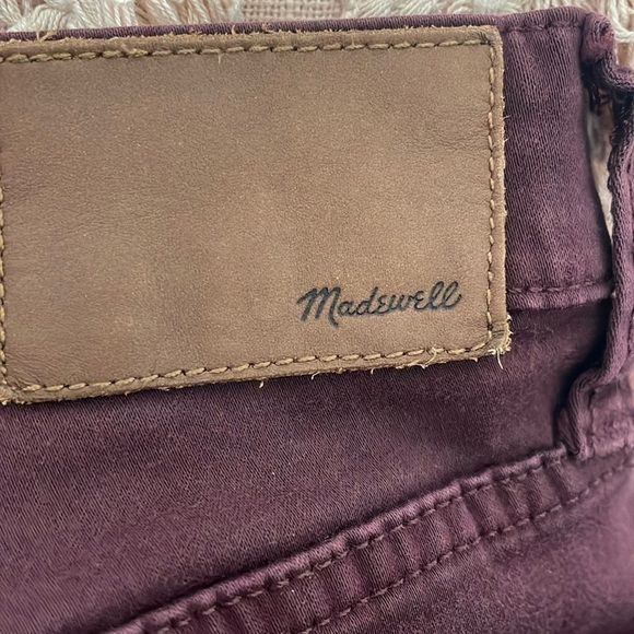 Madewell High Riser Skinny Brushed Cotton Maroon Burgundy Pants Women’s 26 - Picture 6 of 8